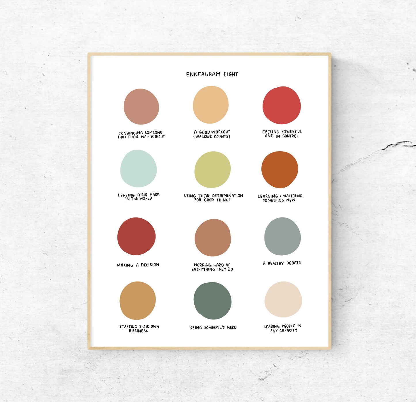 Enneagram 8 Color Dots | 8x10 Unframed