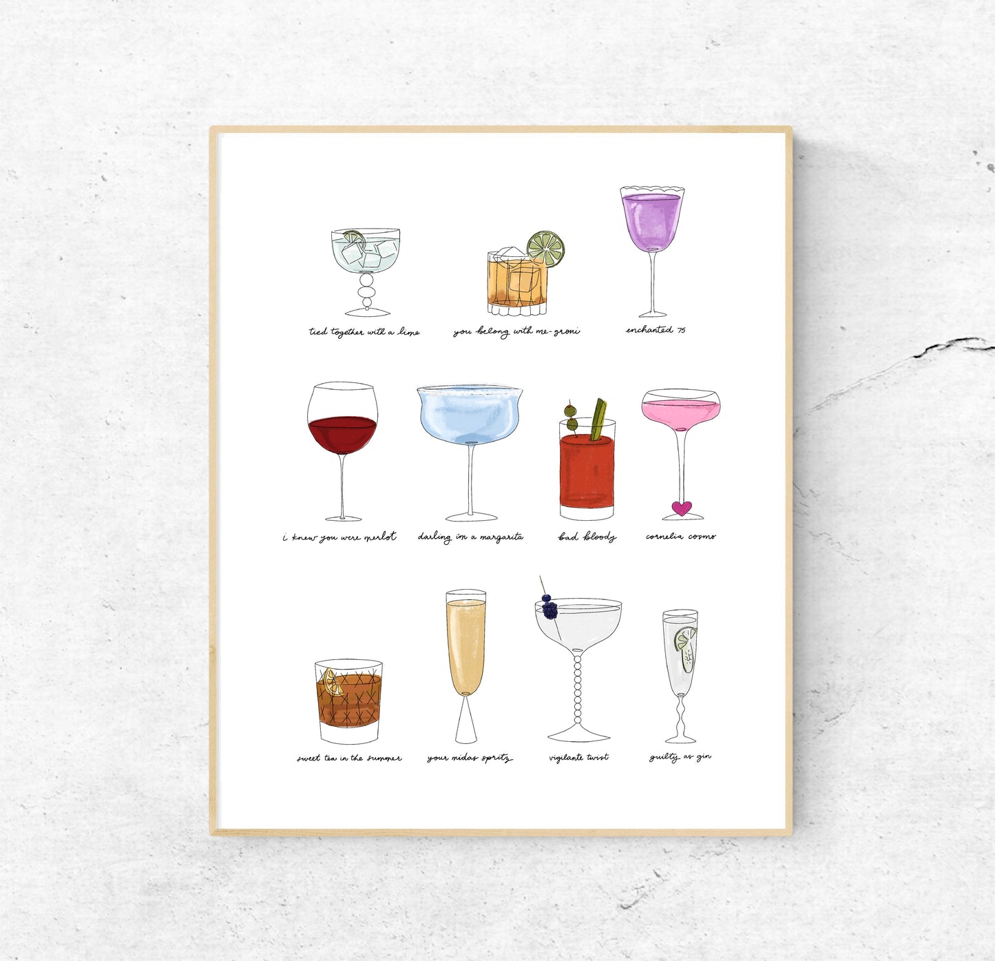 Eras Cocktails | 8x10 Unframed