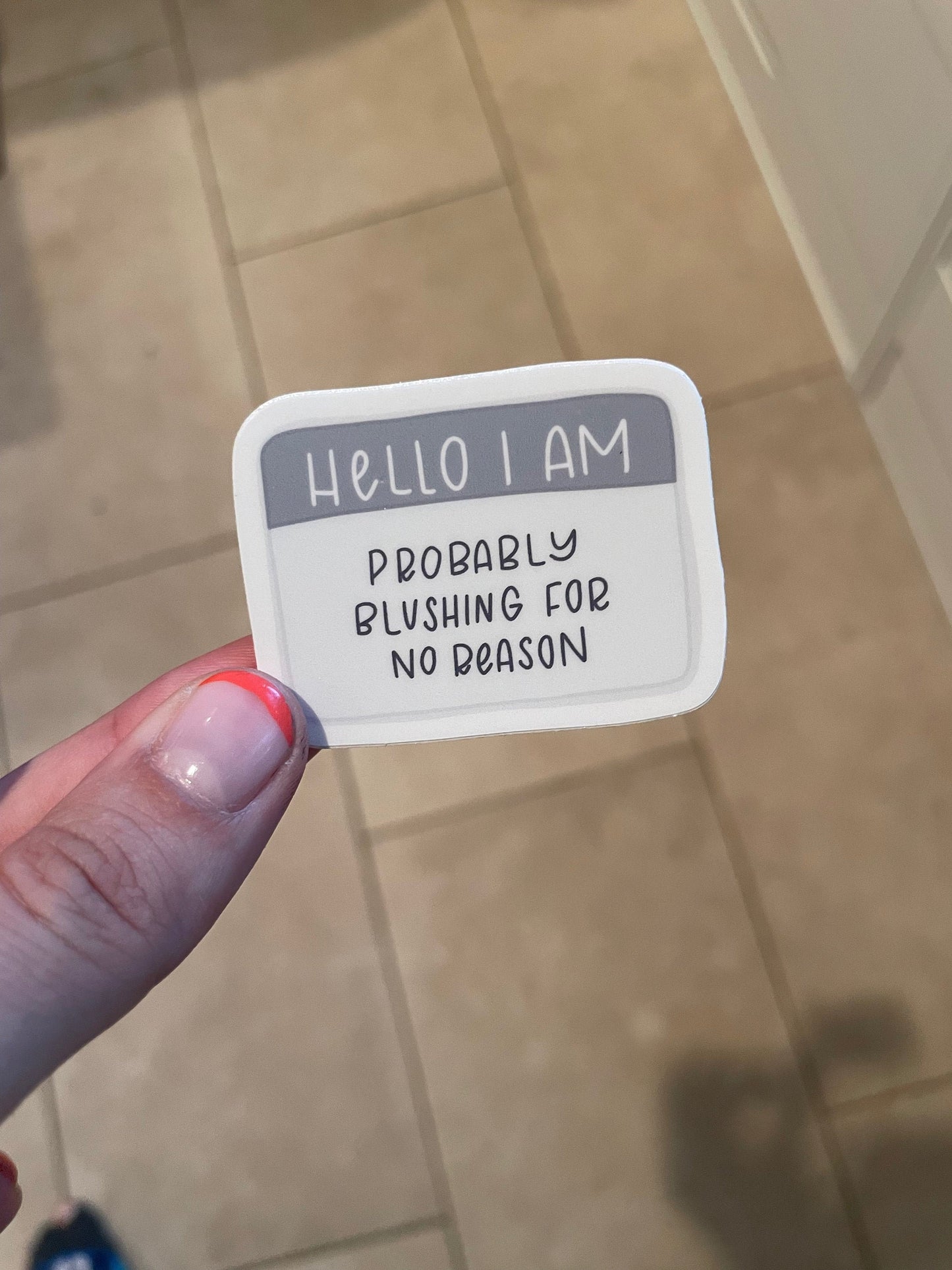 Blushing sticker // anxiety sticker // blushing funny // funny sticker // relatable sticker // laptop sticker