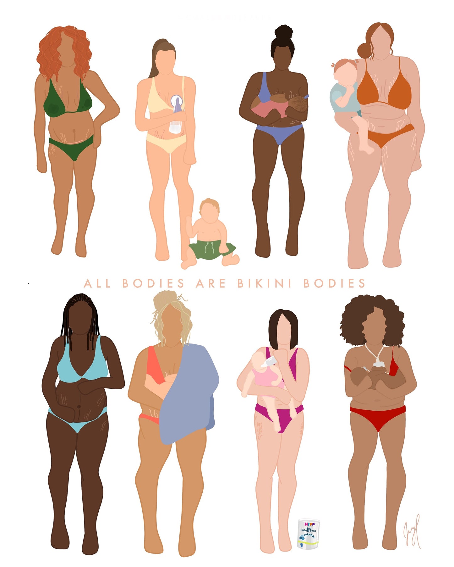 All Bodies Are Bikini Bodies Art Print Edition 4 (Unframed) // mothers // moms