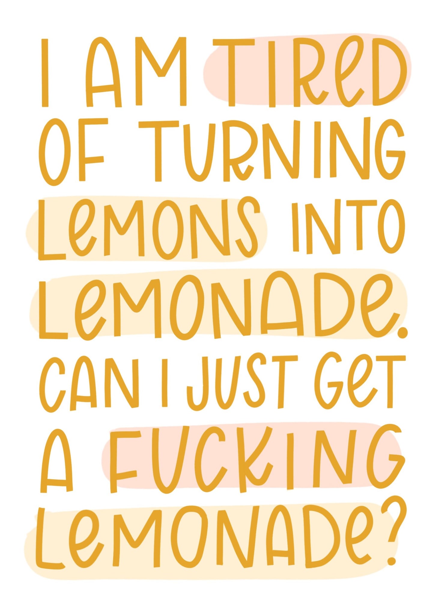 5x7 Lemons Into Lemonade Funny Card / With Envelope