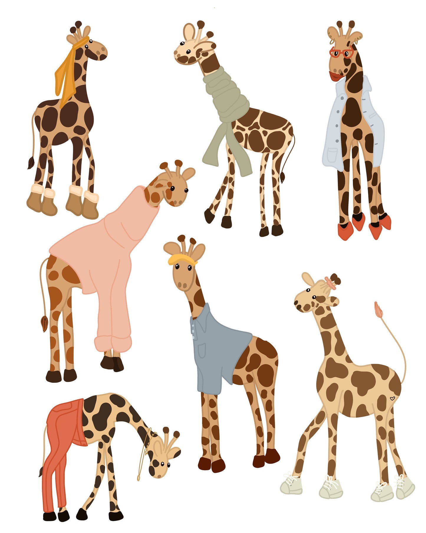 8x10 Giraffes - Unframed