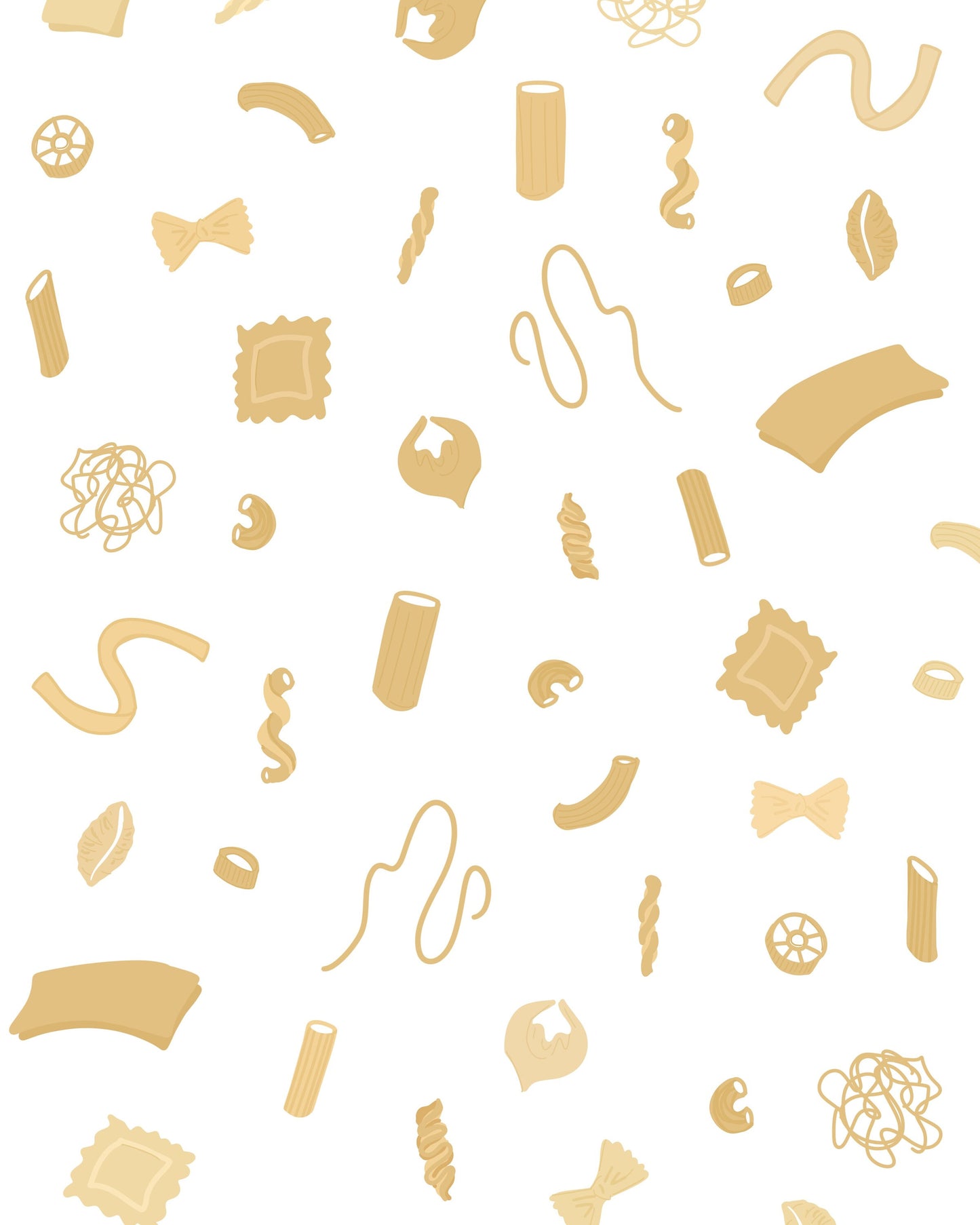 8x10 Pasta Shapes - Unframed