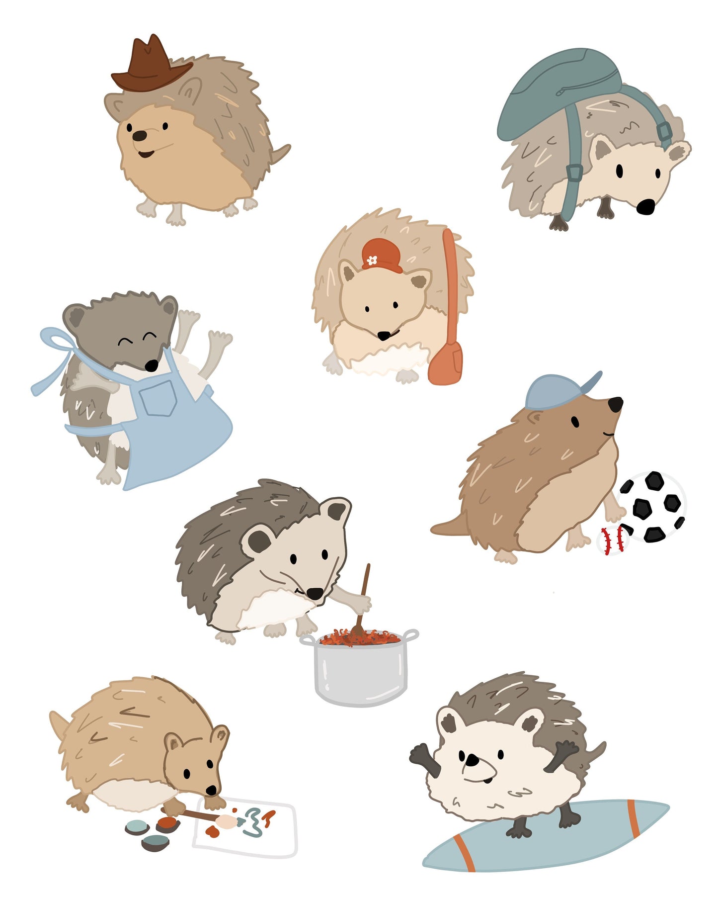 8x10 Hedgehogs - Unframed