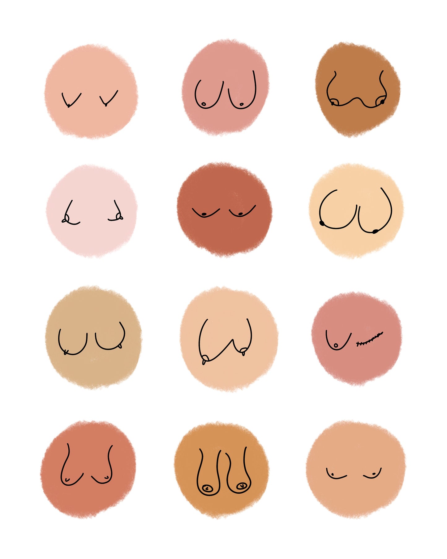 Mixed Boobies 3 | Shades of Pink | Print 8x10 - Unframed
