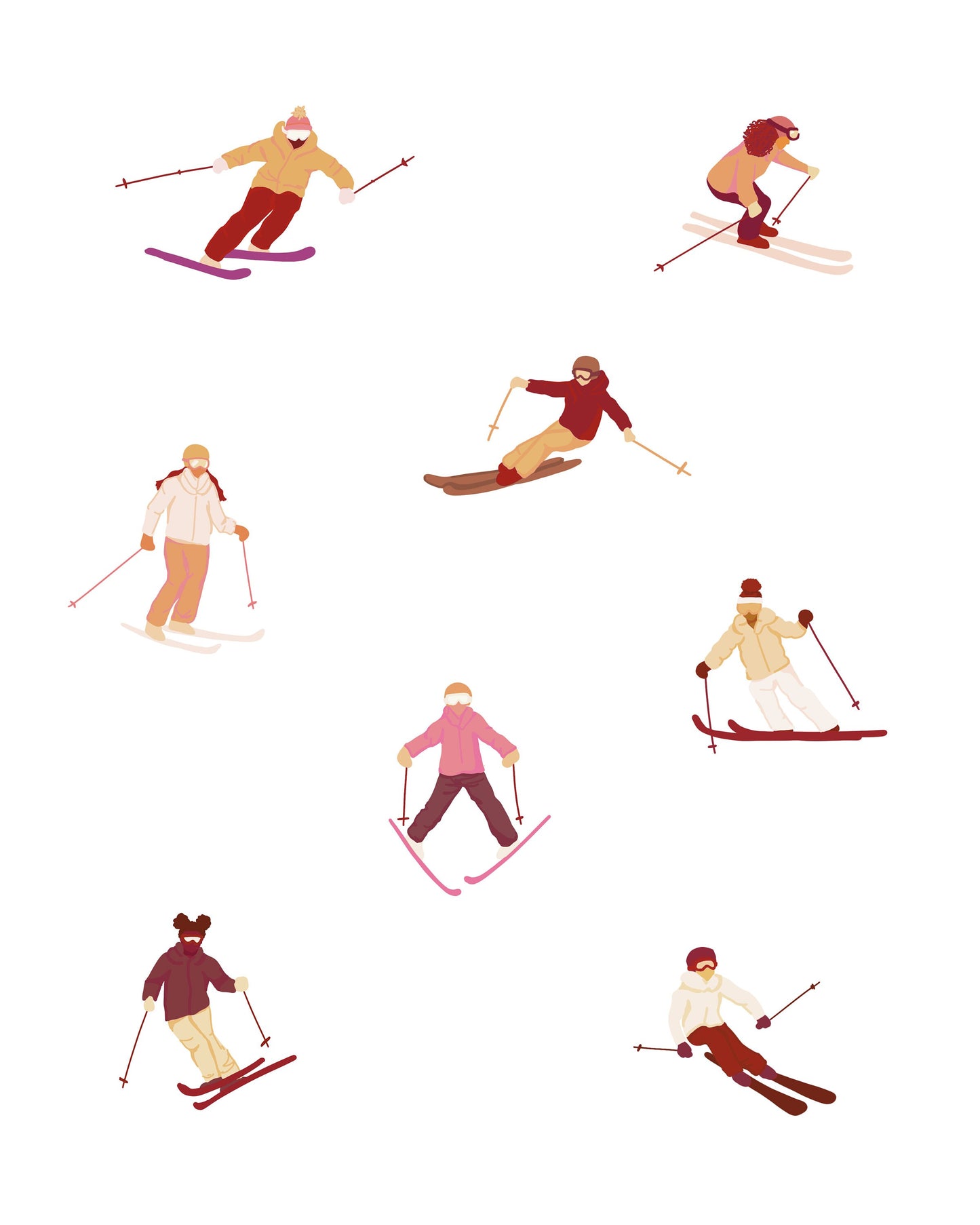 TINY SKIER Pink | Print 8x10 - Unframed