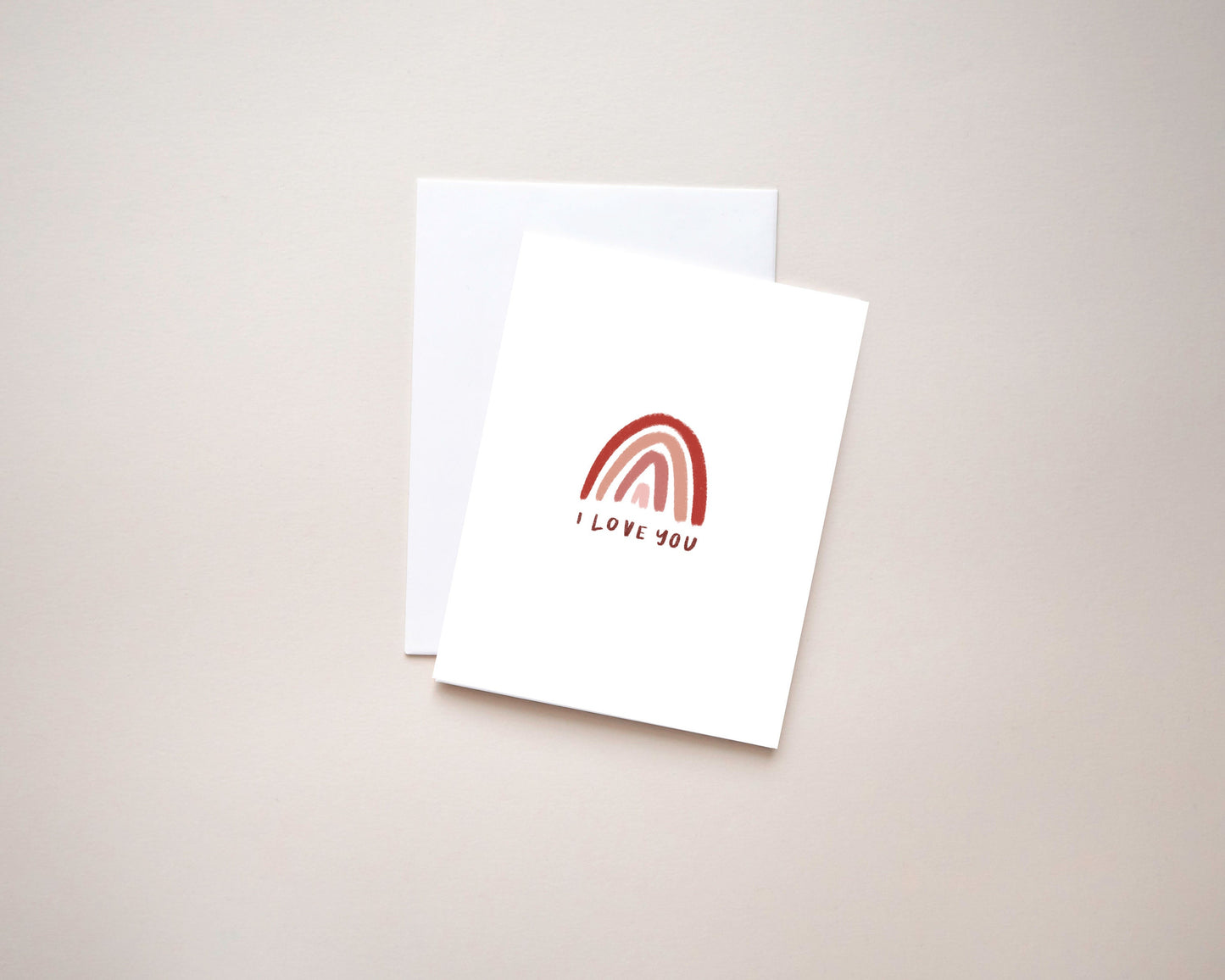 I love you card | rainbow card | love greeting card | handmade greeting card | illustrated greeting card