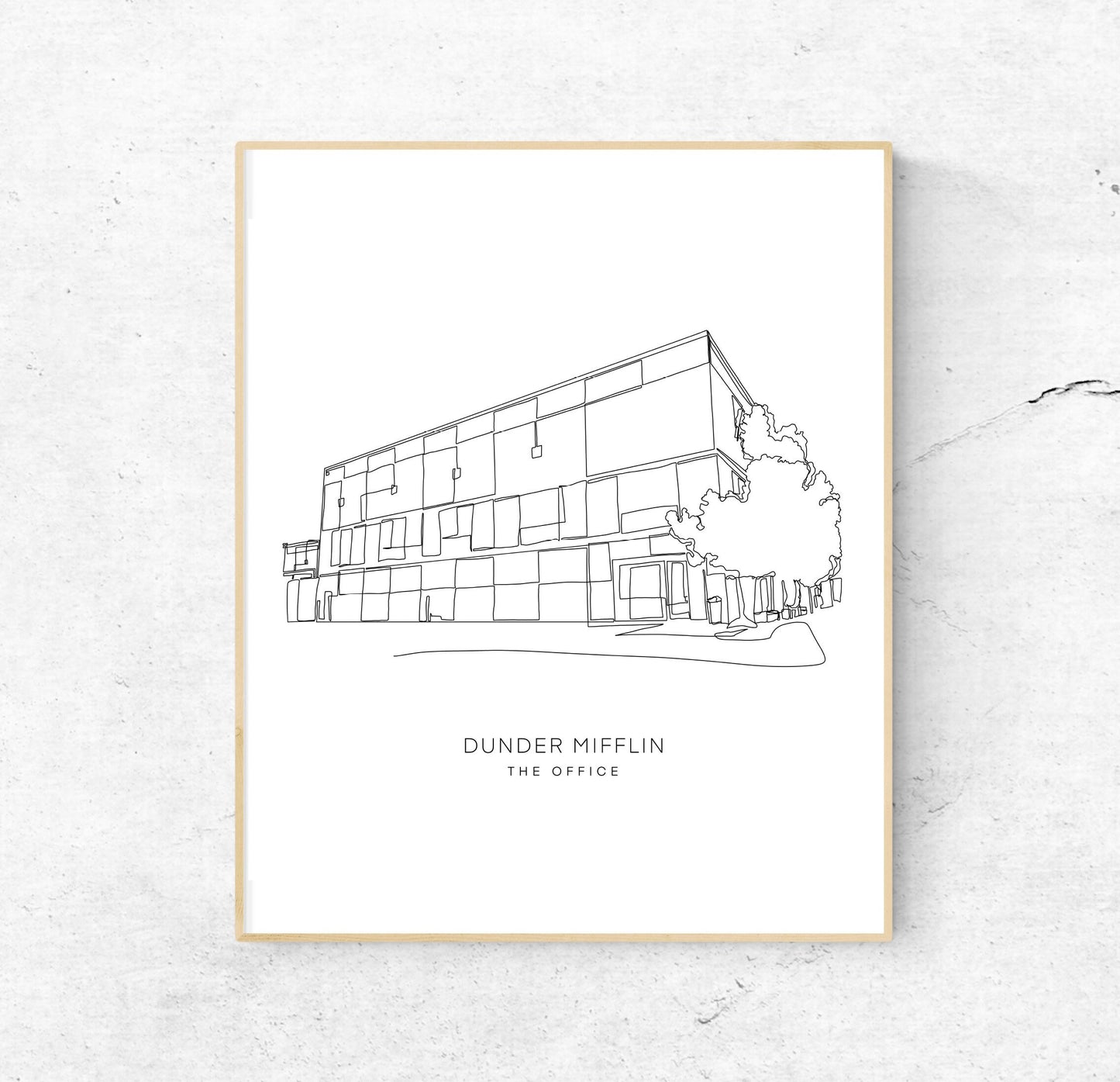 The Office art | Dunder Mifflin Art | Dunder Mifflin Building | 8x10 Single Line Art Print // Black and White // Unframed