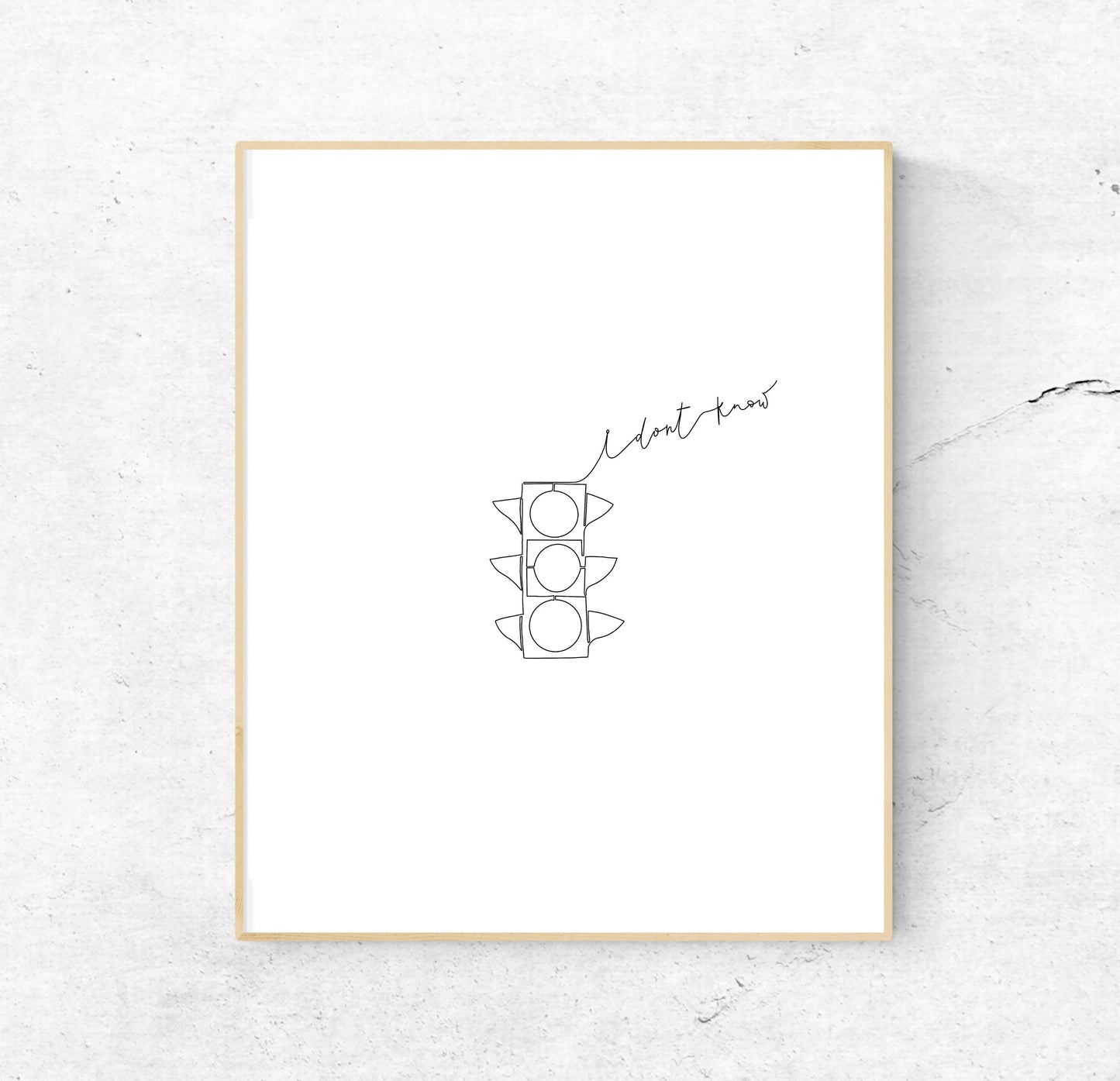 Death by a Thousand Cuts Print | traffic light single line art | art print | 8x10 | stop light art | Taylor Swift