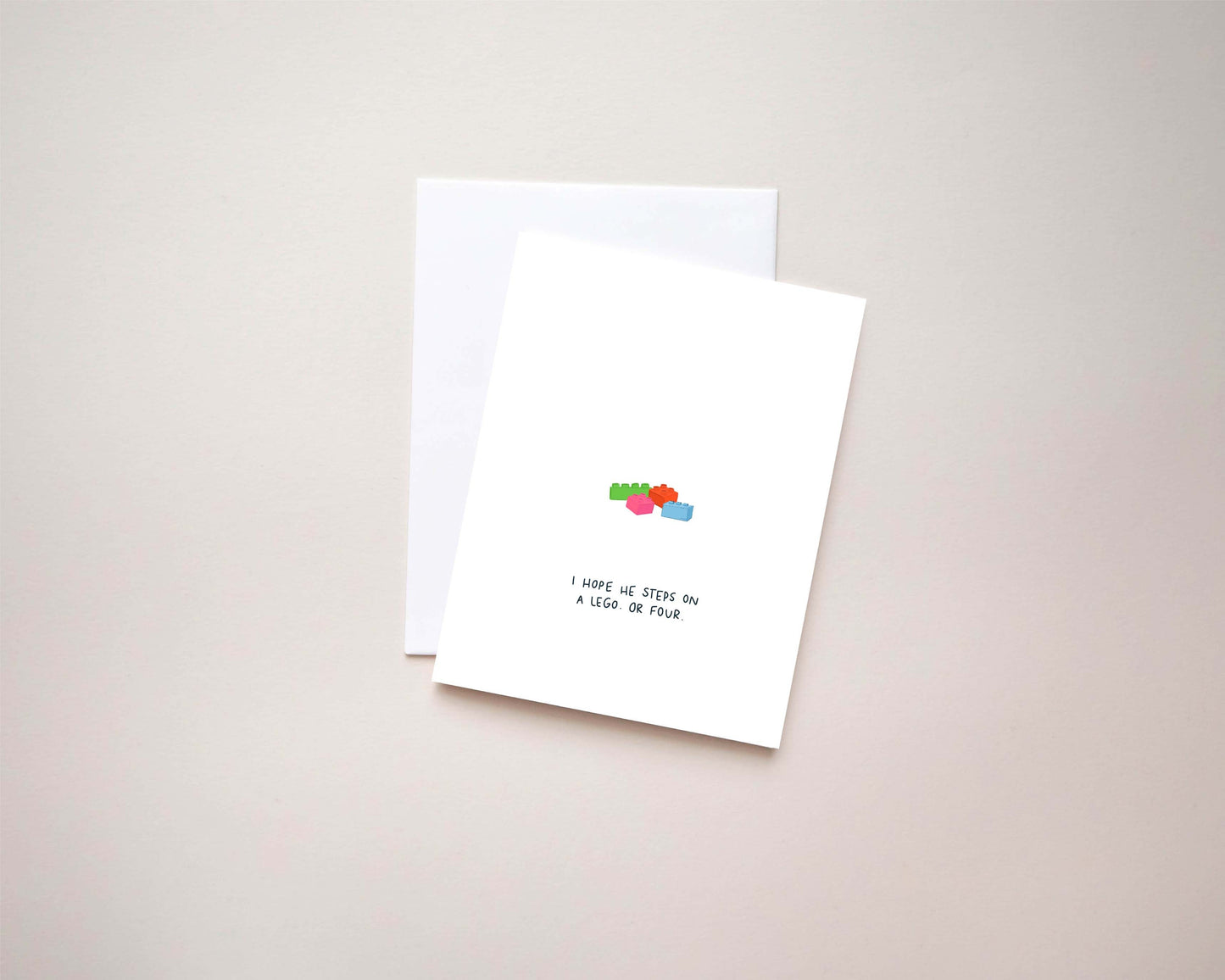 Hope He Steps on a Lego Card | 4.25x5.5 Folded