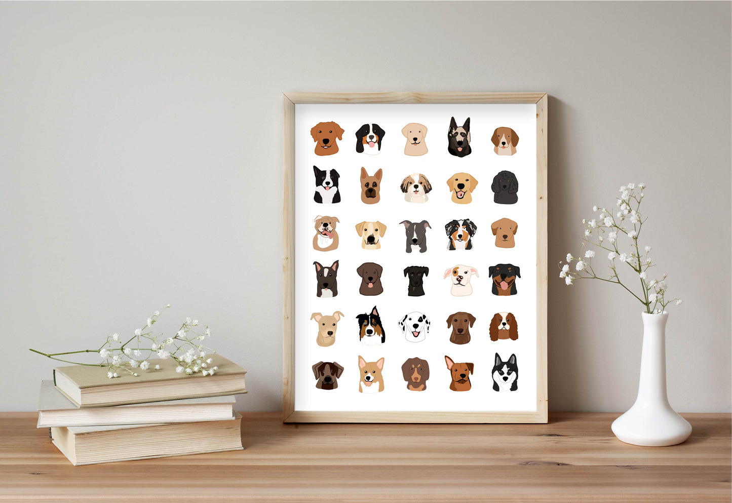 11x14 Little Puppers Illustration | Unframed