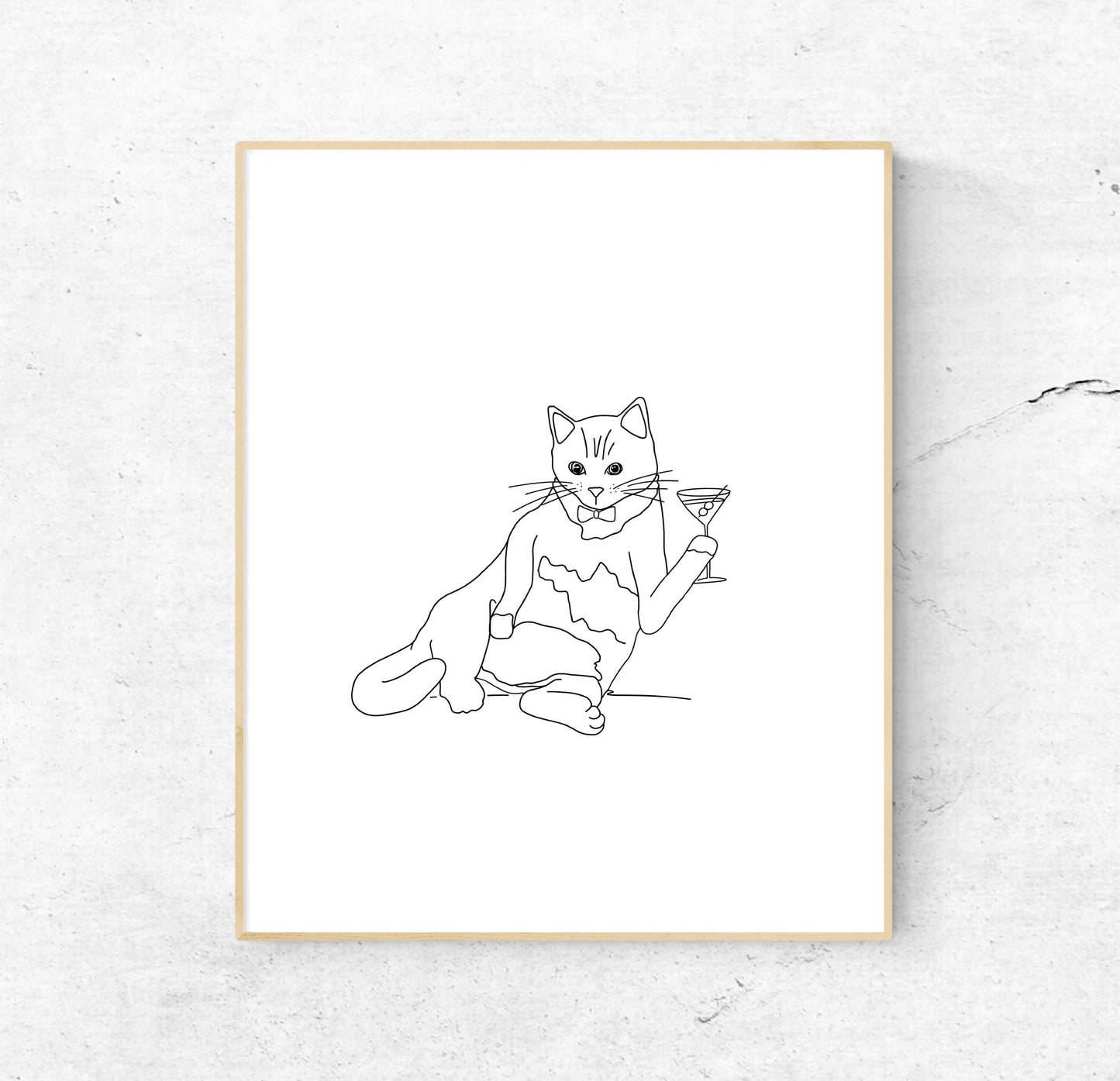 Cat with Martini | 8x10 Unframed