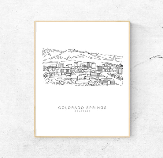 Colorado Springs CO Single Line | 8x10 Unframed