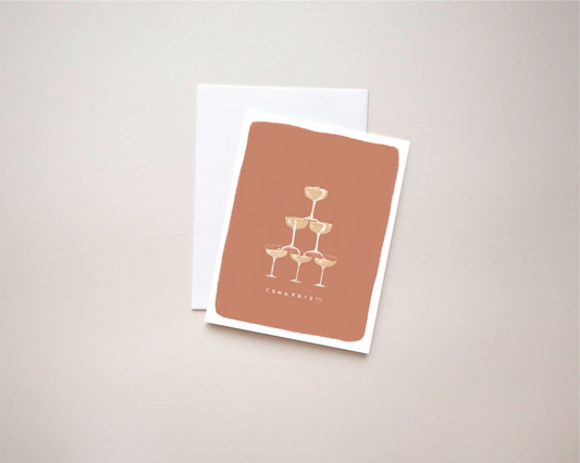 Congrats! Champagne Tower Card | 4.25x5.5 Folded