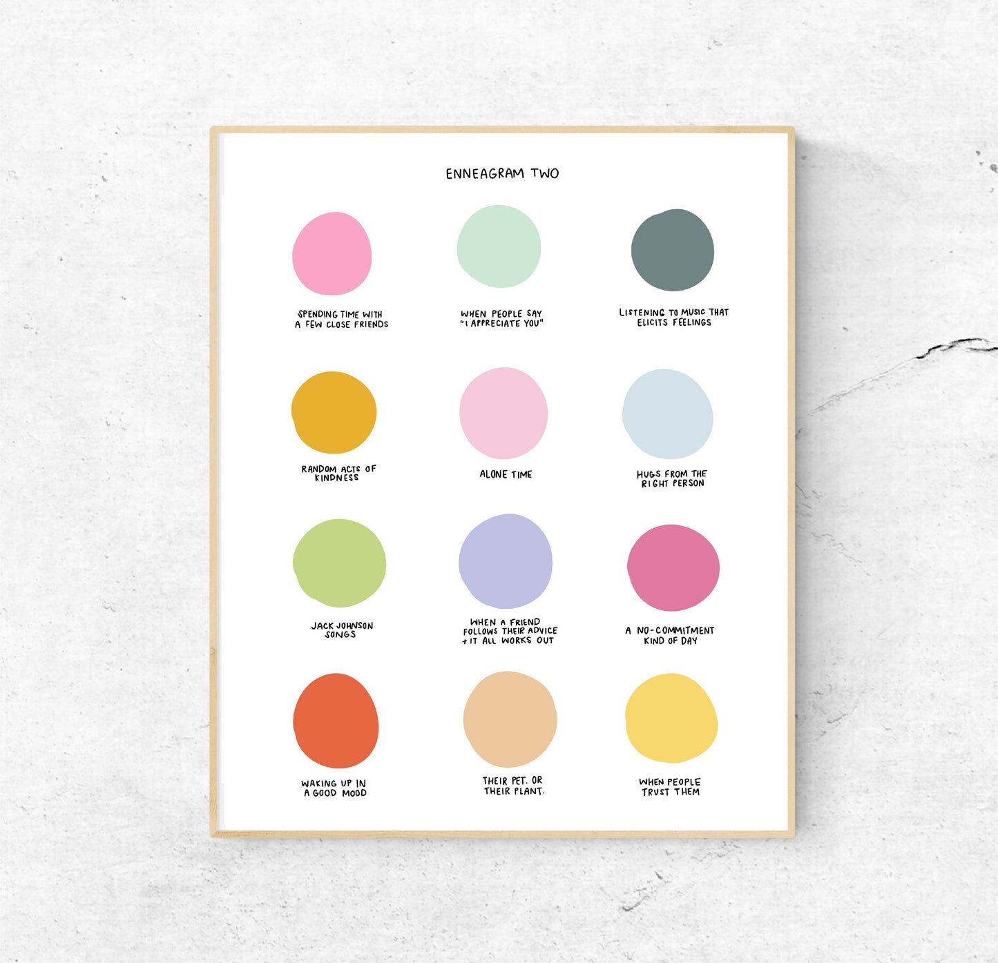 Enneagram 2 Color Dots | 8x10 Unframed