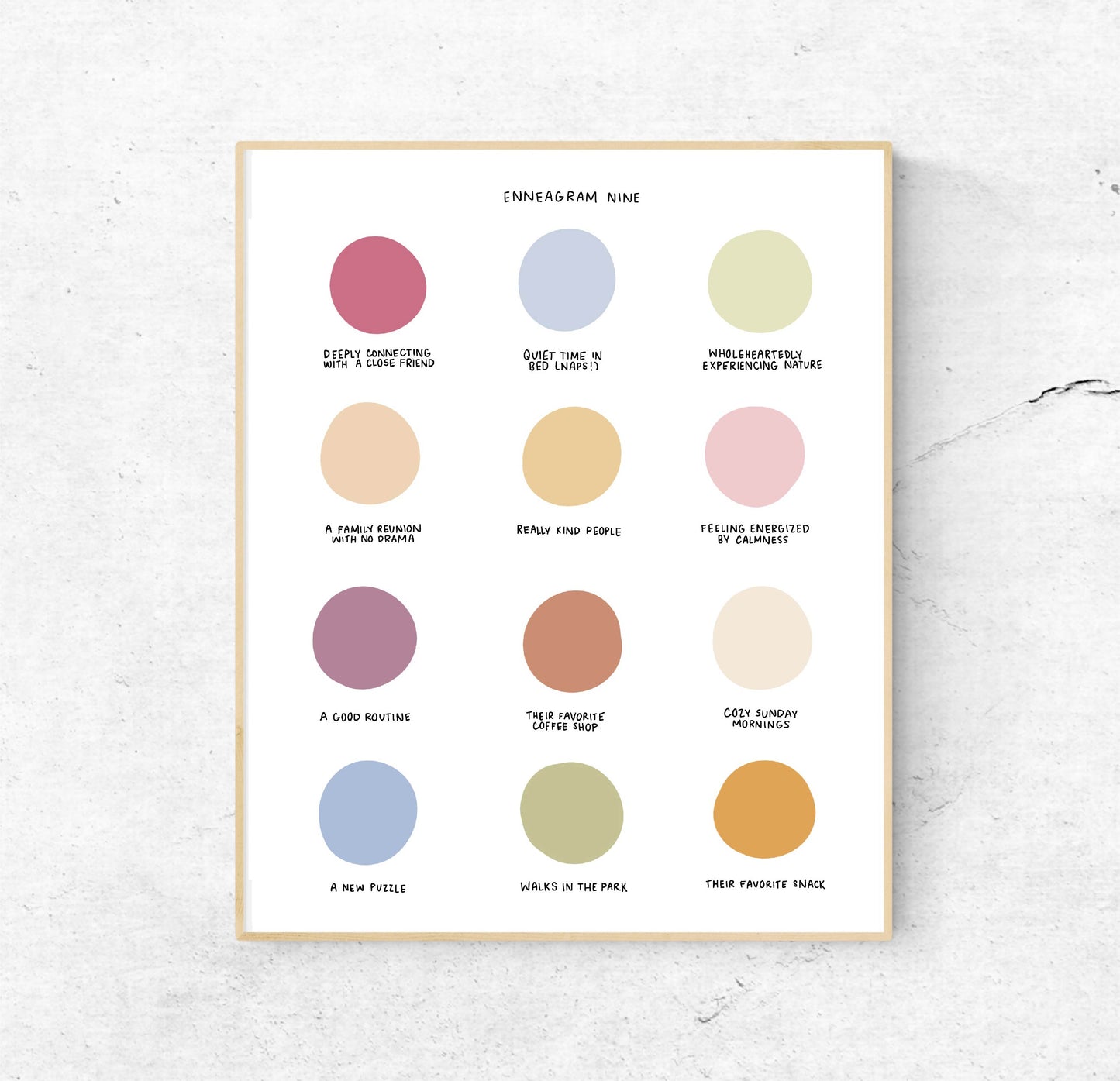 Enneagram 9 Color Dots | 8x10 Unframed