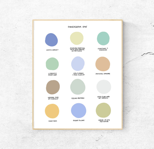 Enneagram One Color Dots | 8x10 Unframed