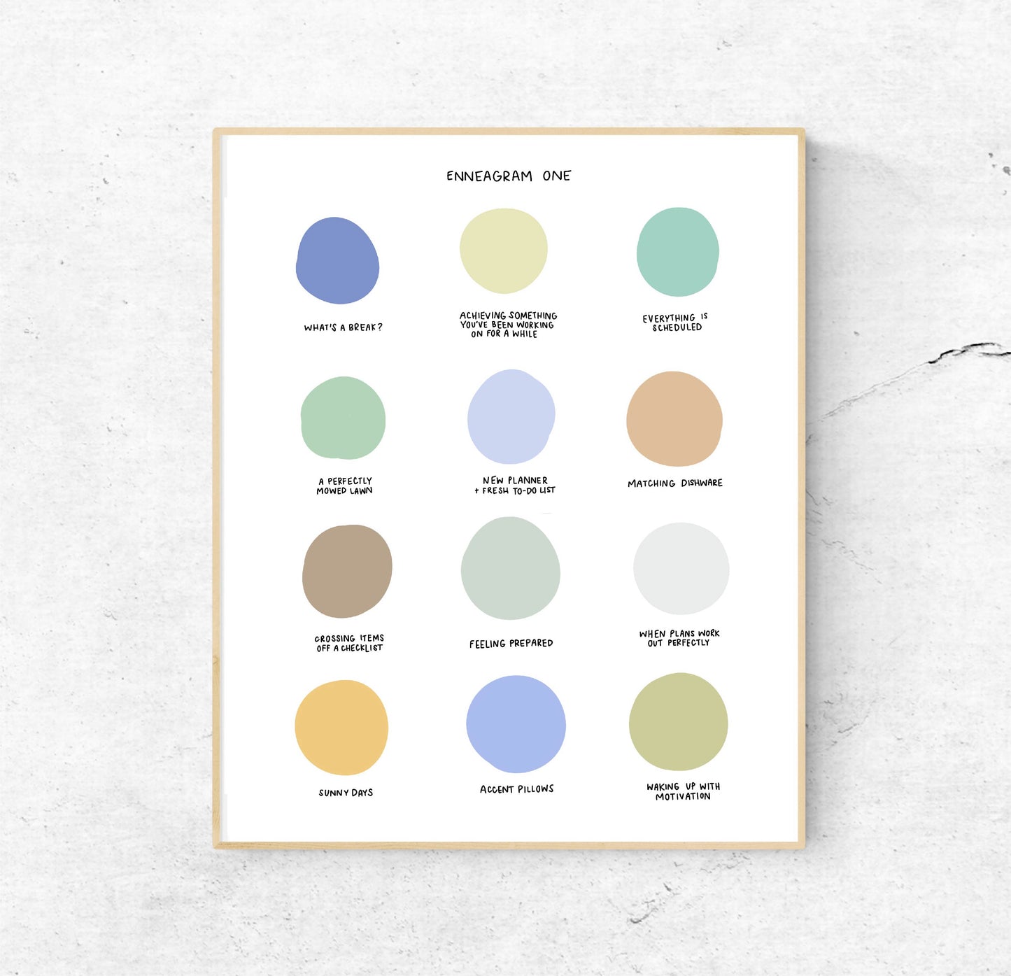 Enneagram One Color Dots | 8x10 Unframed