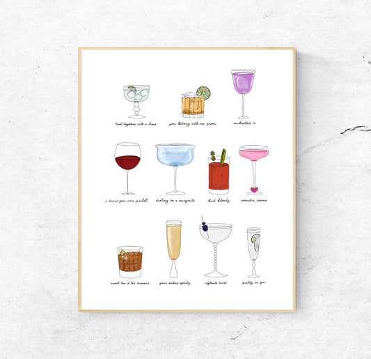 Eras Cocktails | 8x10 Unframed
