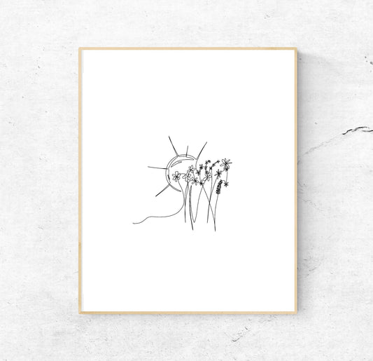 Happiness Single Line | 8x10 Unframed