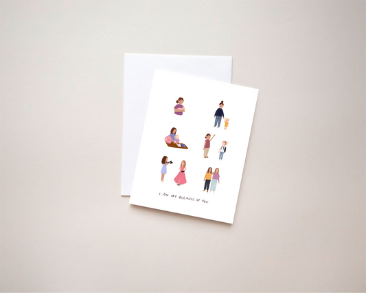 I am me because of you (white women) | 4.25x5.5 Folded Card