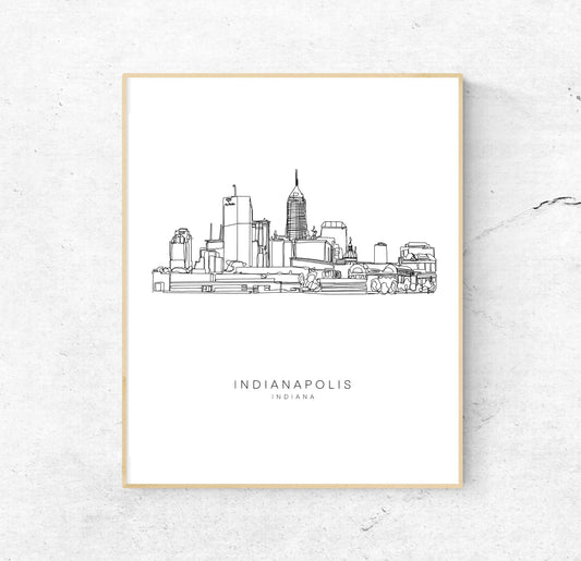 Indianapolis IN Single Line | 8x10 Unframed