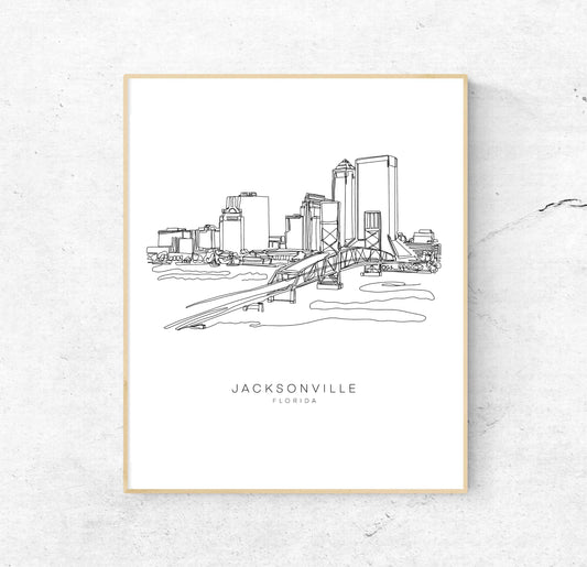 Jacksonville FL Single Line | 8x10 Unframed