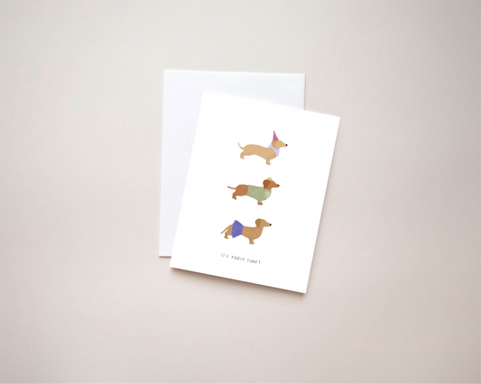 Party Time Weenies card | 4.25x5.5 Folded