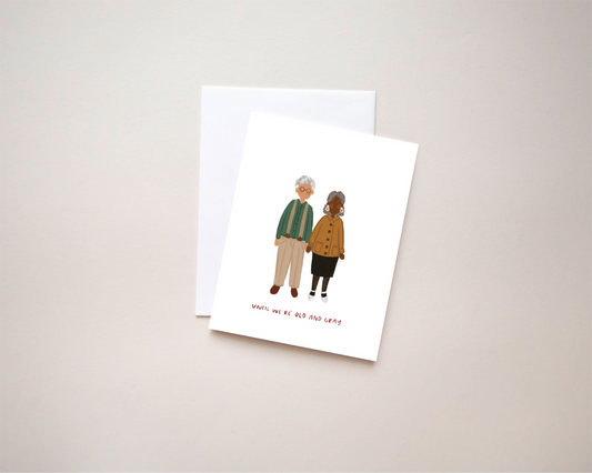 Until We're Old and Gray, white man & Black woman | 4.25x5.5 Folded