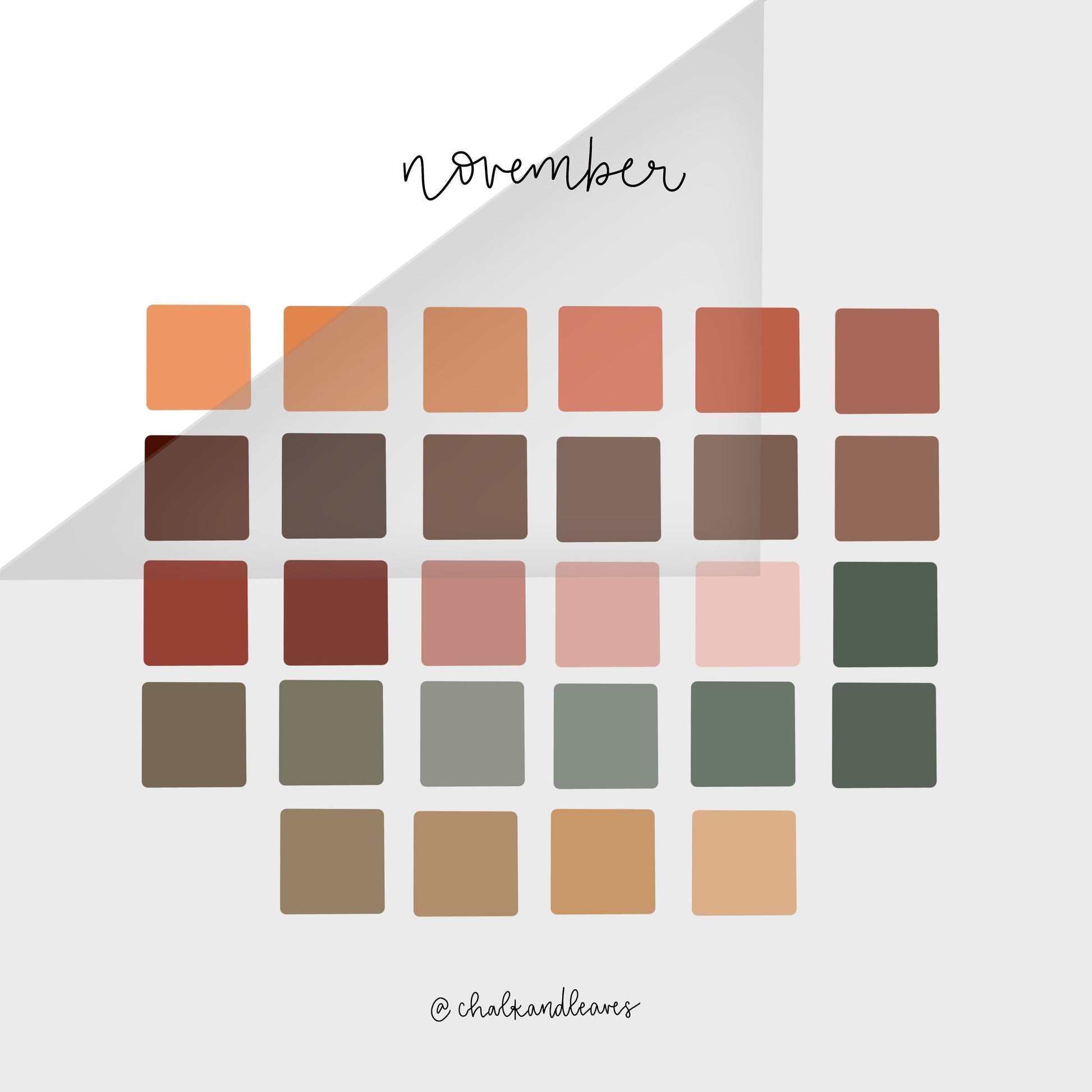 November Procreate Color Palette