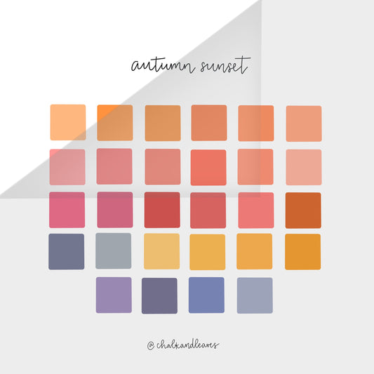 Autumn Sunset Procreate Color Palette