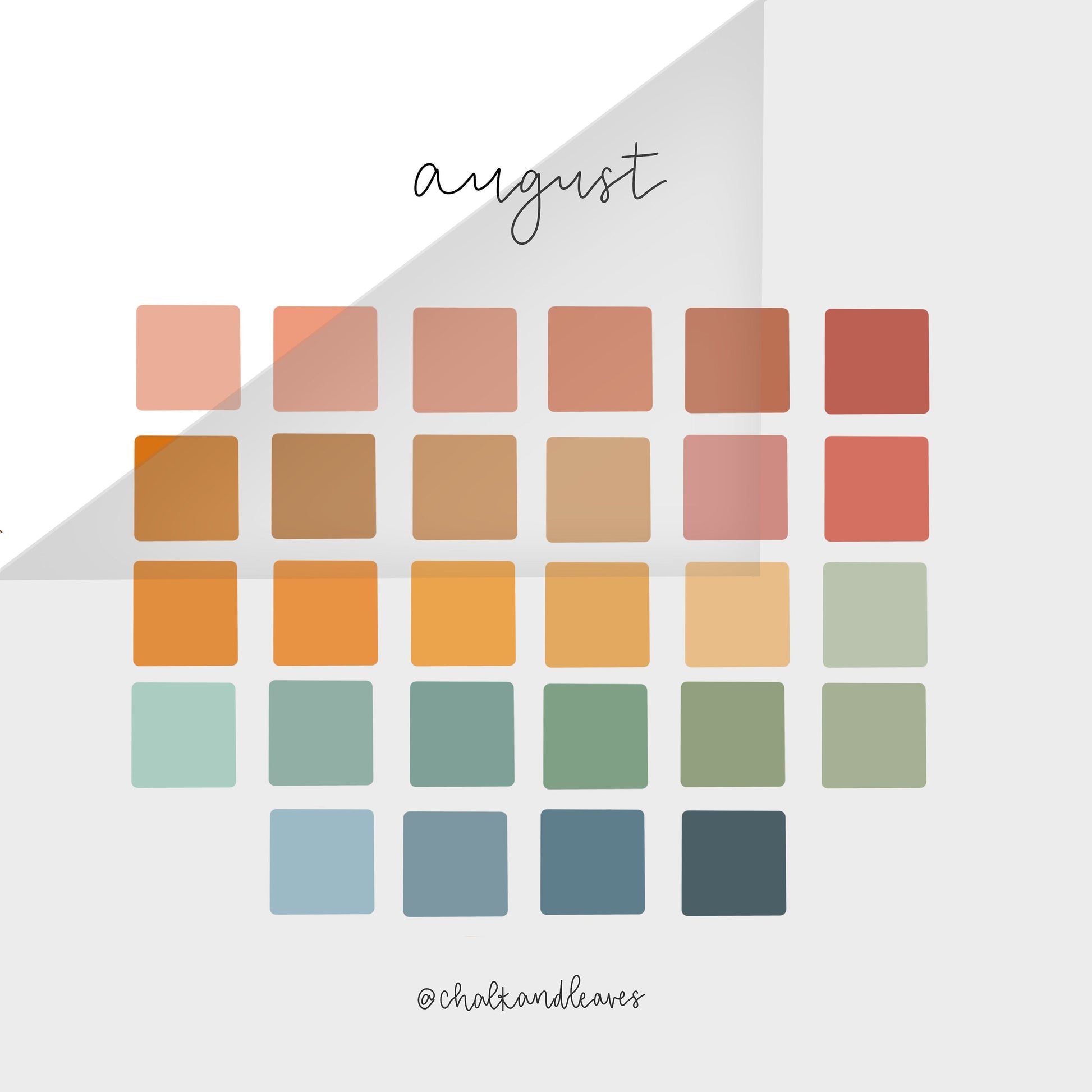 August Procreate Color Palette