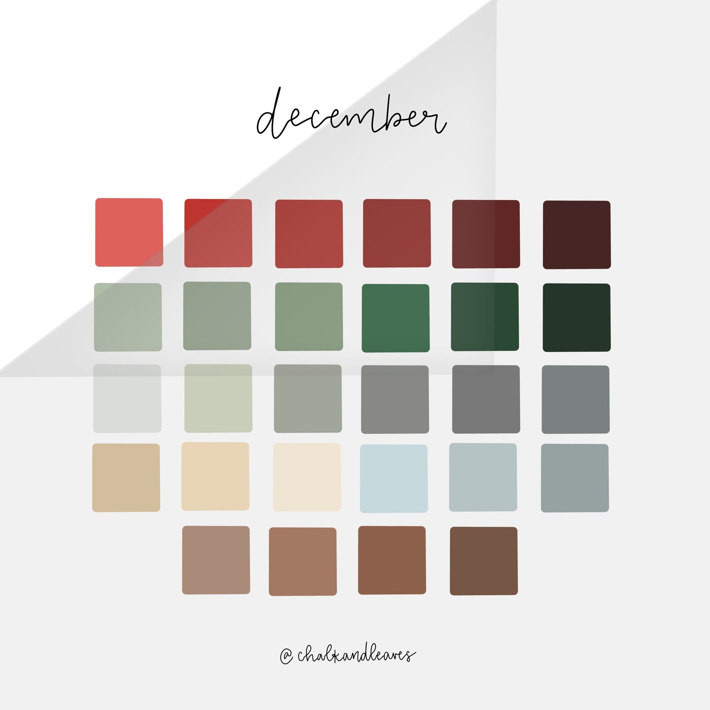 December Procreate Color Palette