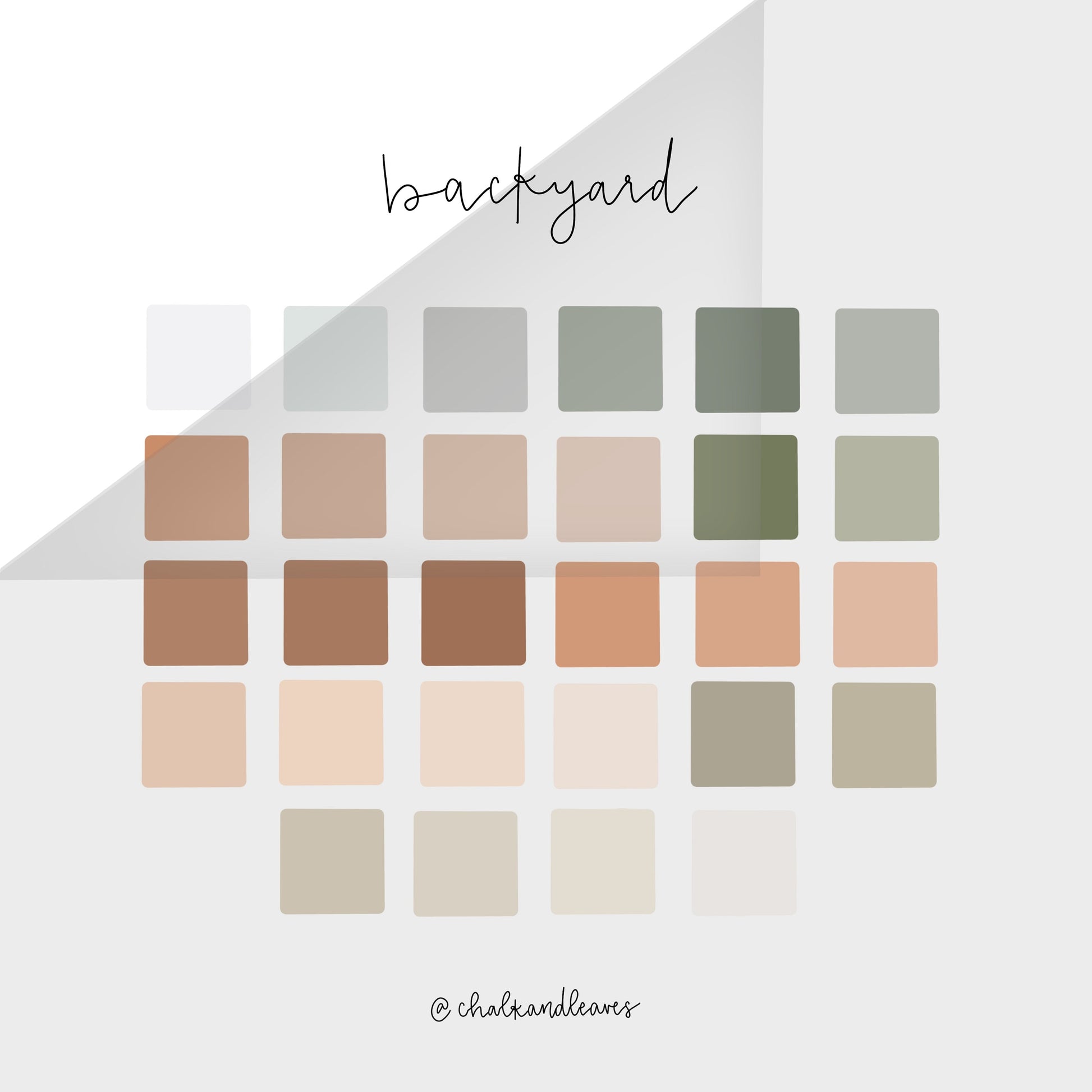 Backyard Neutral Procreate Color Palette (Greens and Browns)