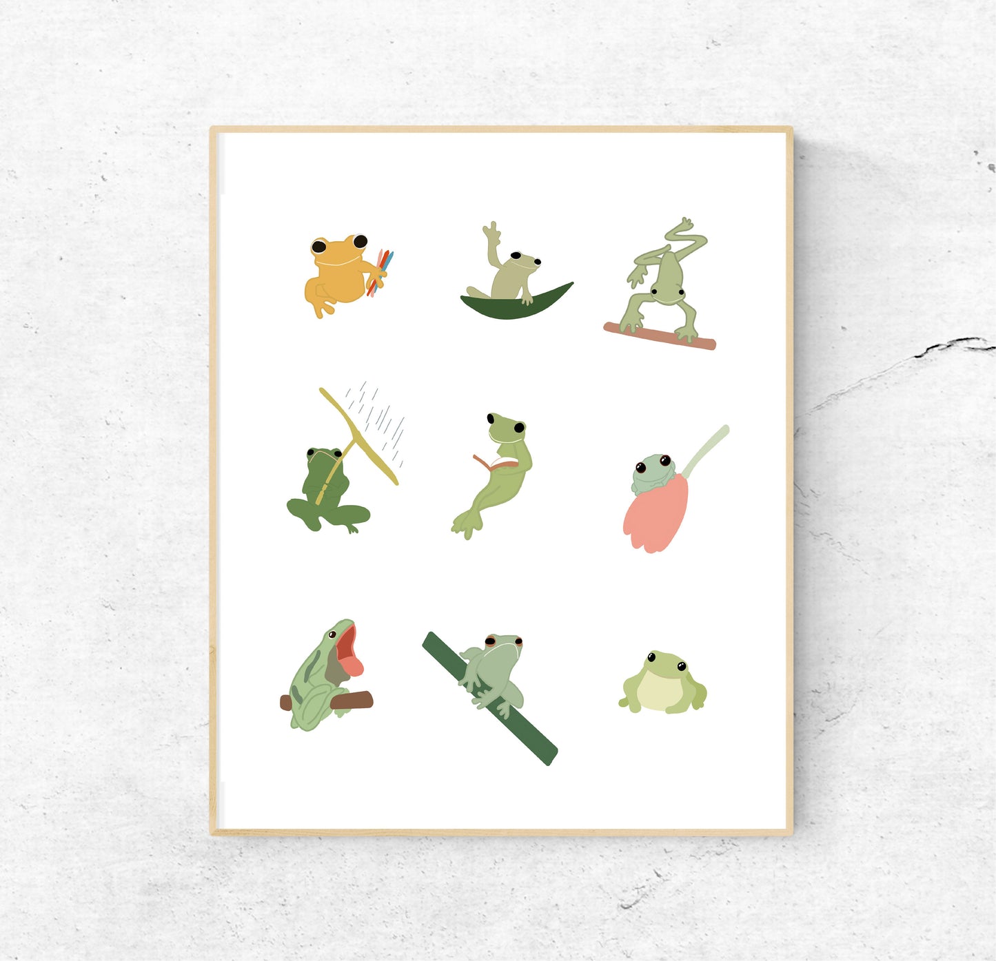 Frogs Doing Things Print (UNFRAMED)