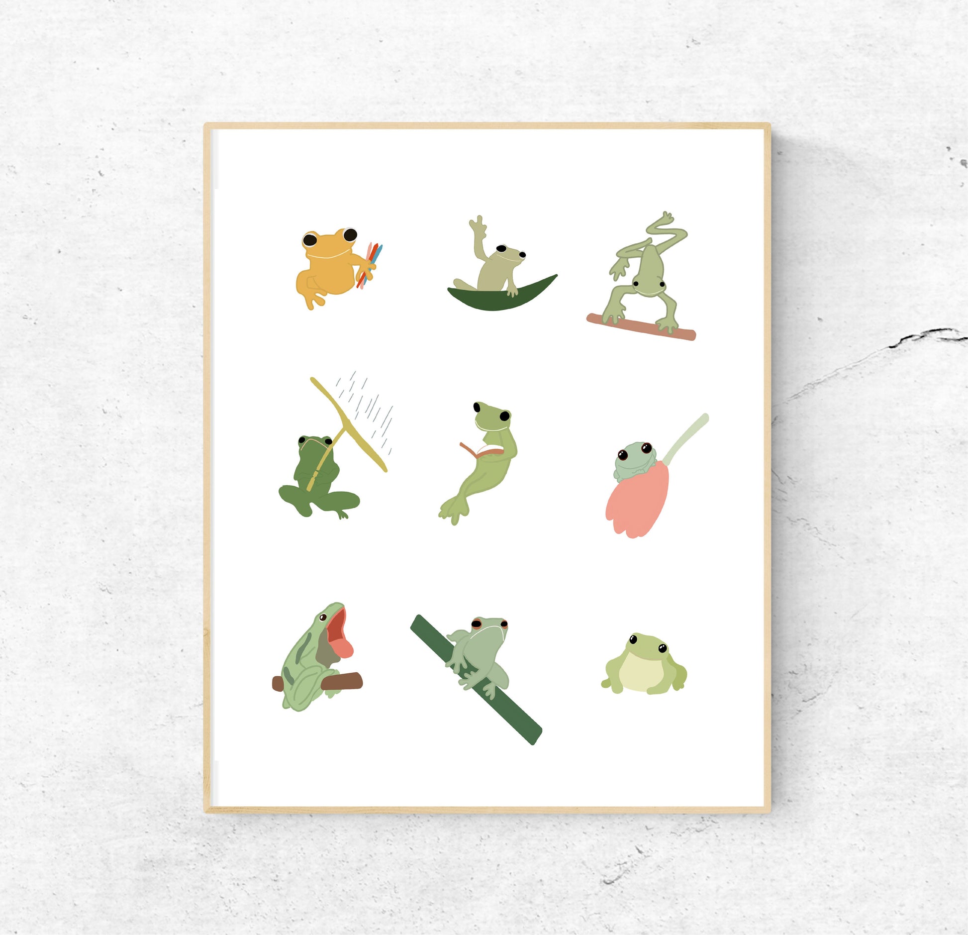 Frogs Doing Things Print (UNFRAMED)