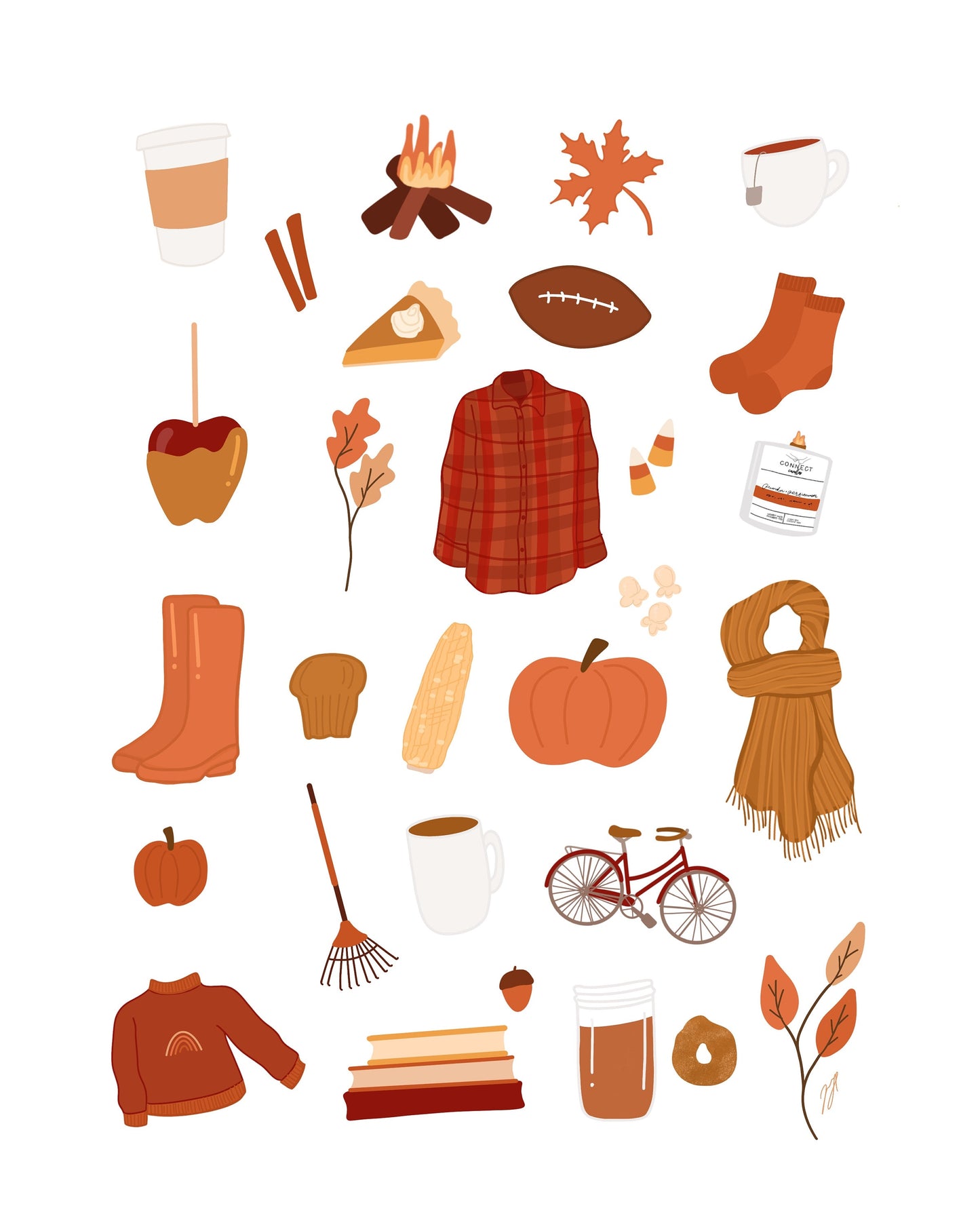 8x10 Fall Favorite Things Print