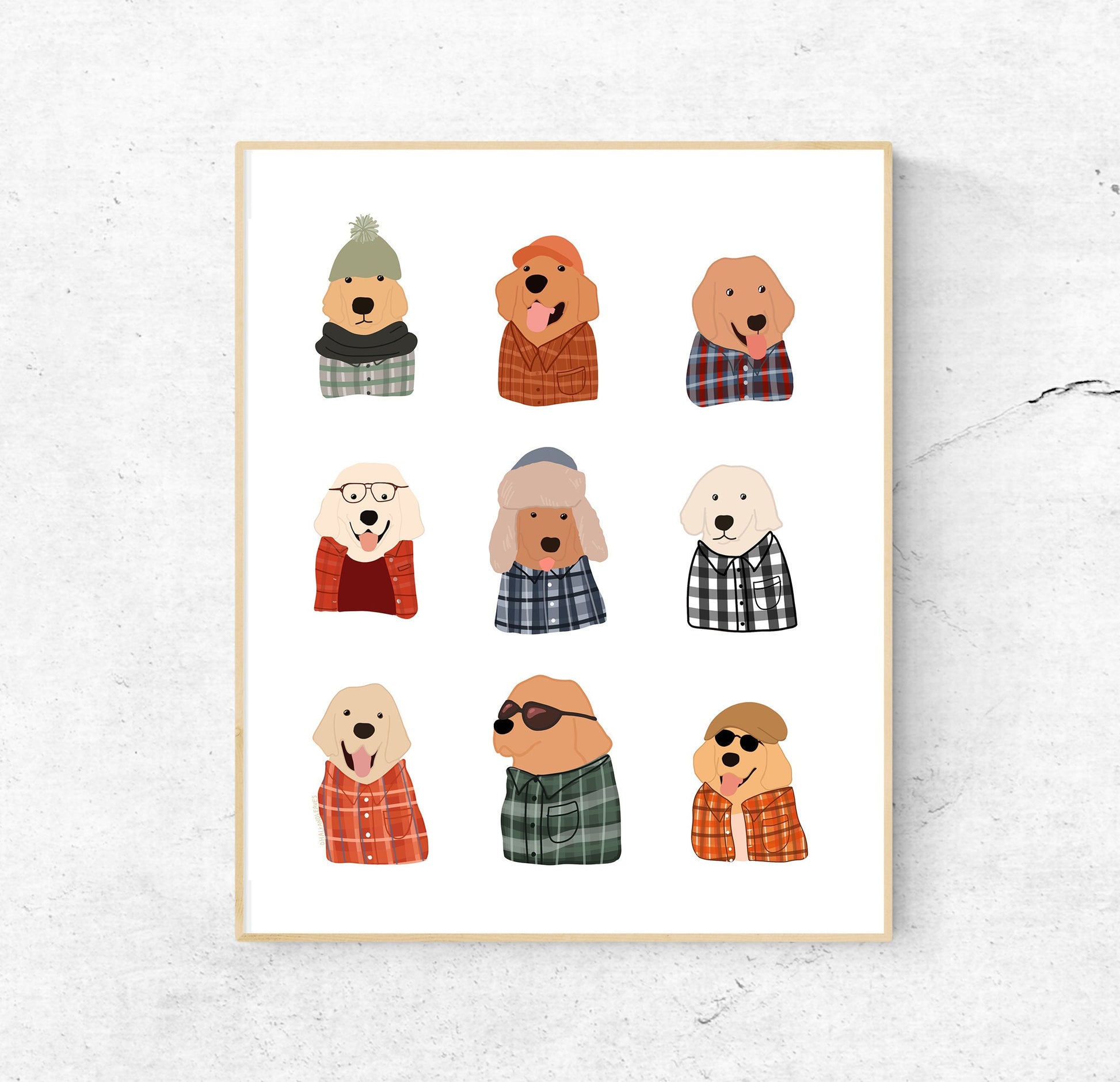 8x10 Goldens in Flannels Print