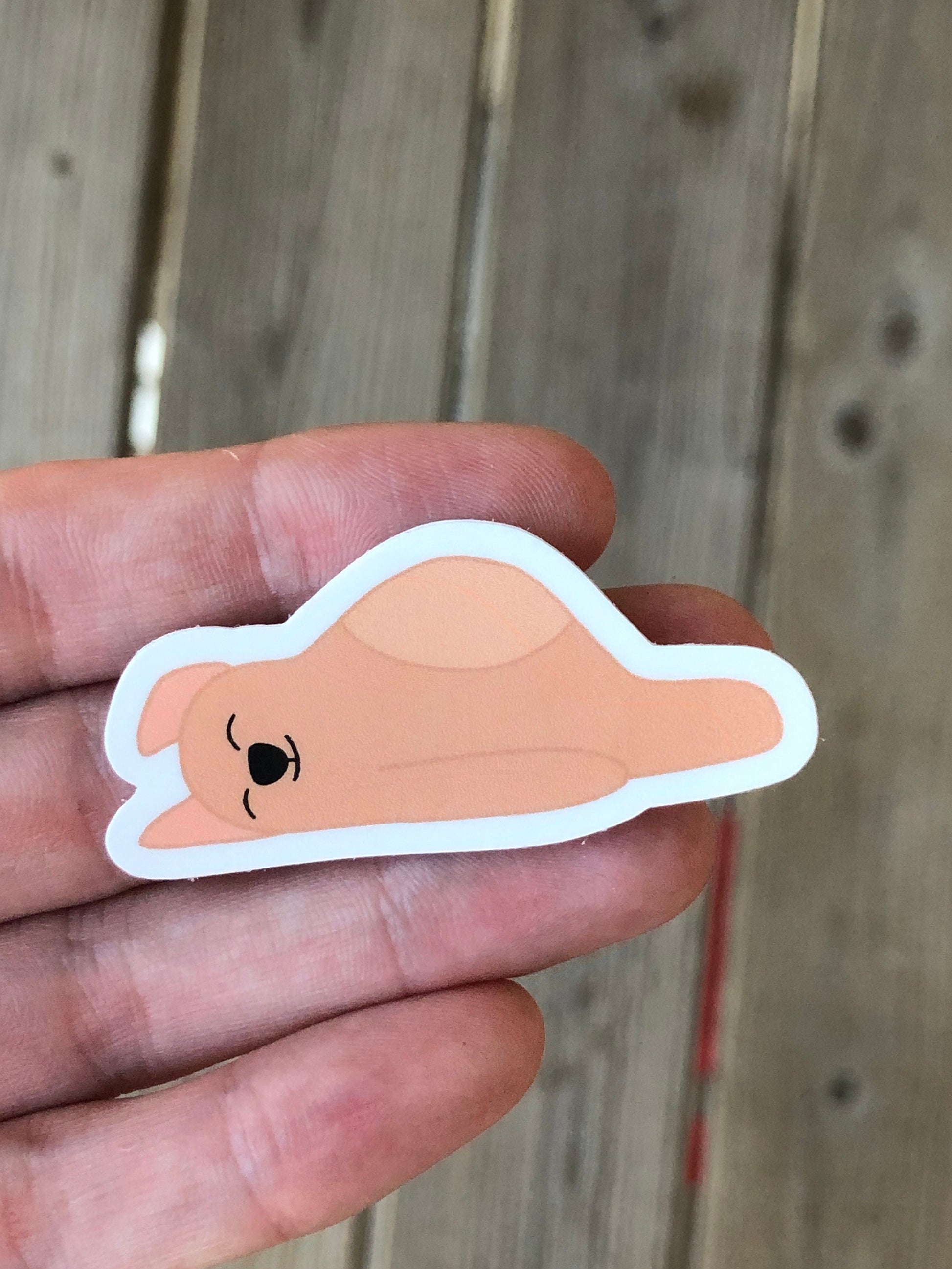 Floppy Bear Laying Down Sticker // Dog Laying Down Sticker // Tired Sticker