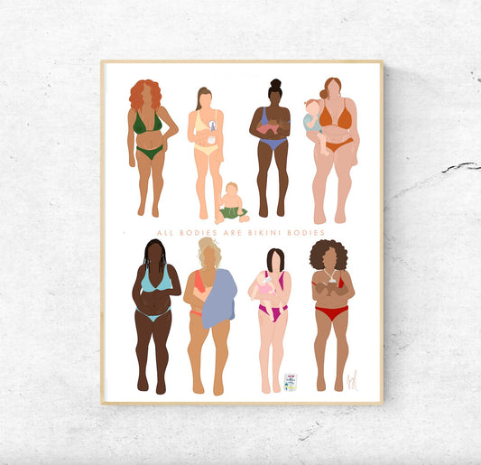 All Bodies Are Bikini Bodies Art Print Edition 4 (Unframed) // mothers // moms