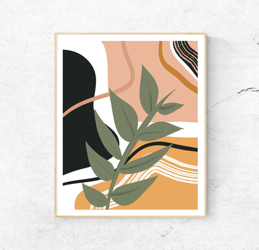 8x10 Abstract Plants - Unframed