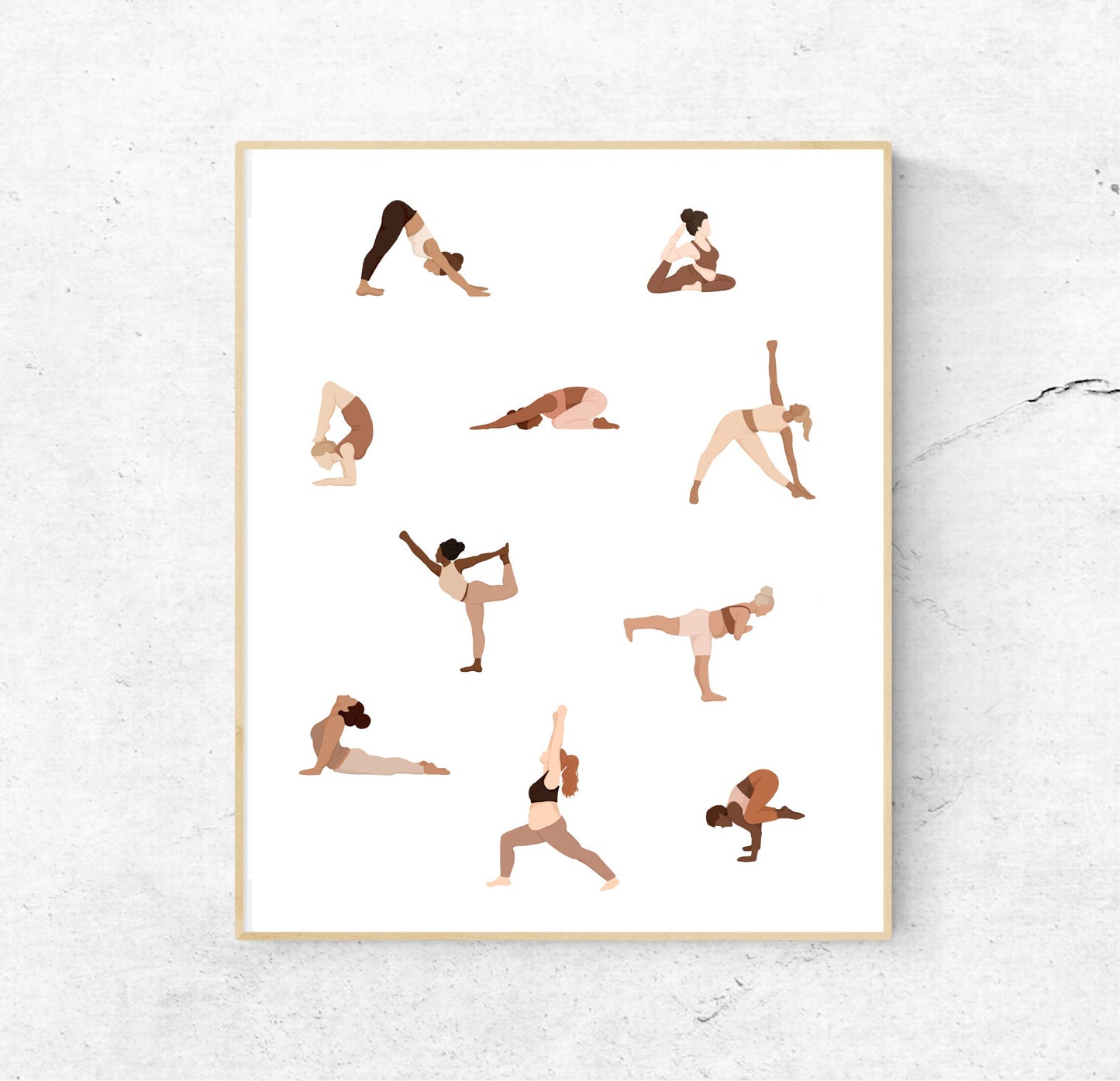 TINY YOGIS Illustration Neutral | Print 8x10 - Unframed