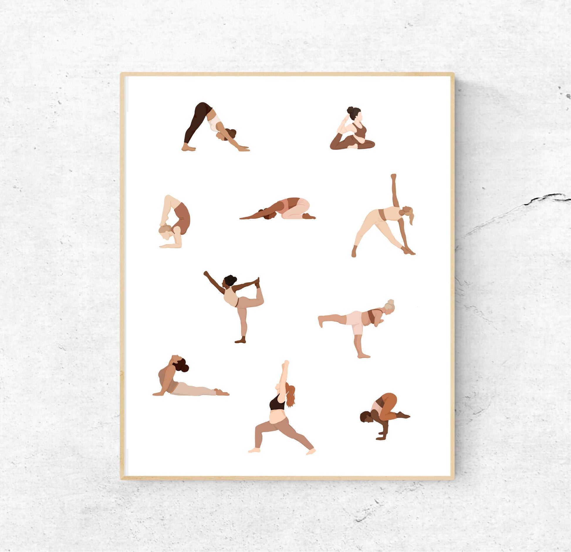 TINY YOGIS Illustration Neutral | Print 8x10 - Unframed