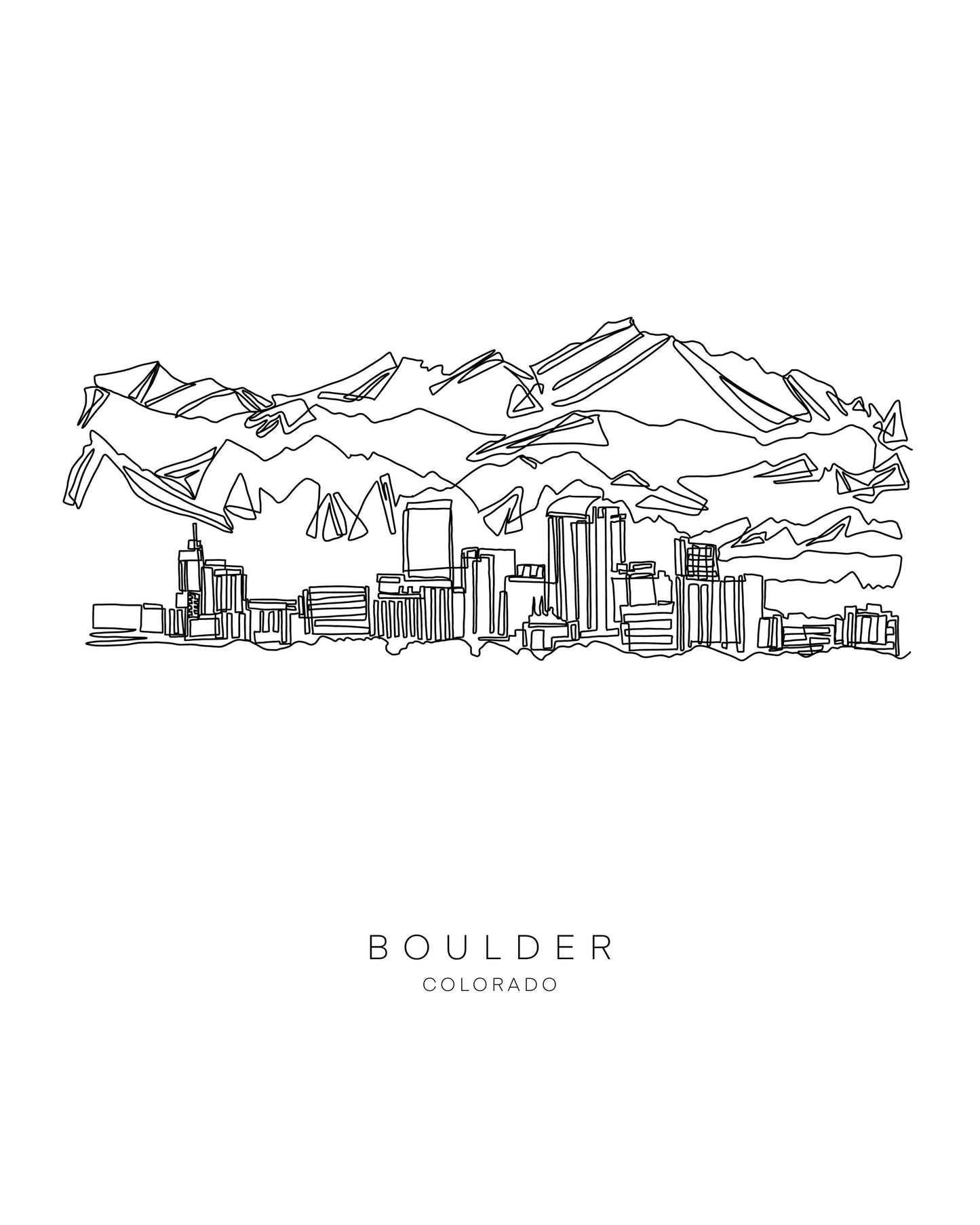 BOULDER 8x10 Single Line Art Print - Unframed