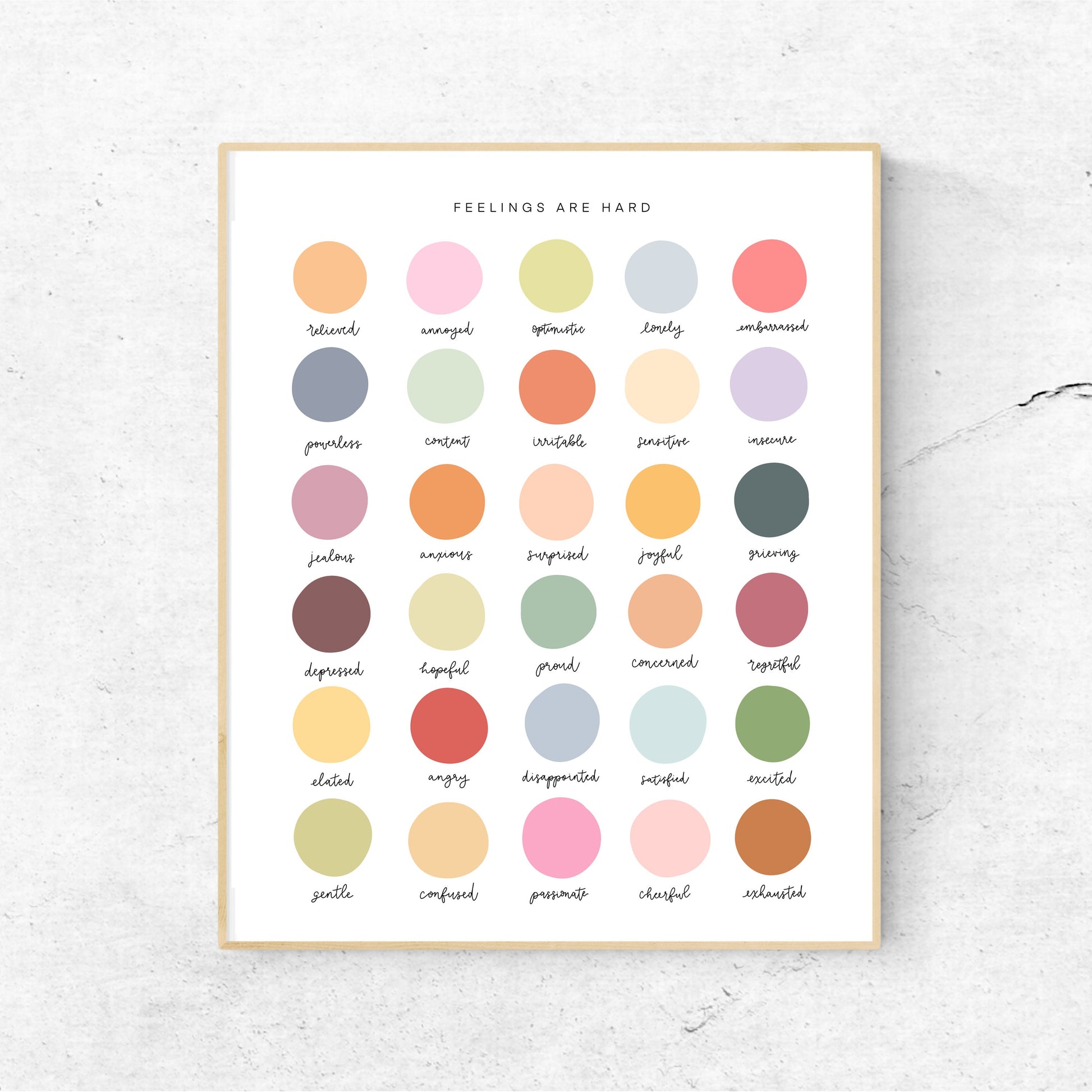 FEELINGS are HARD Color Dots | 8x10 Print Unframed