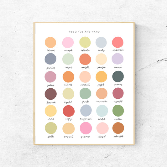 FEELINGS are HARD Color Dots | 8x10 Print Unframed