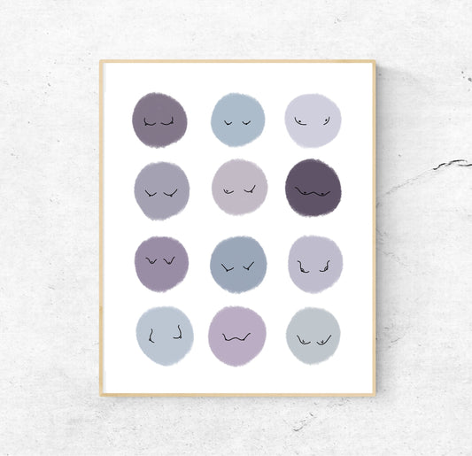 SMALL BOOBIES purple | Print 8x10 - Unframed