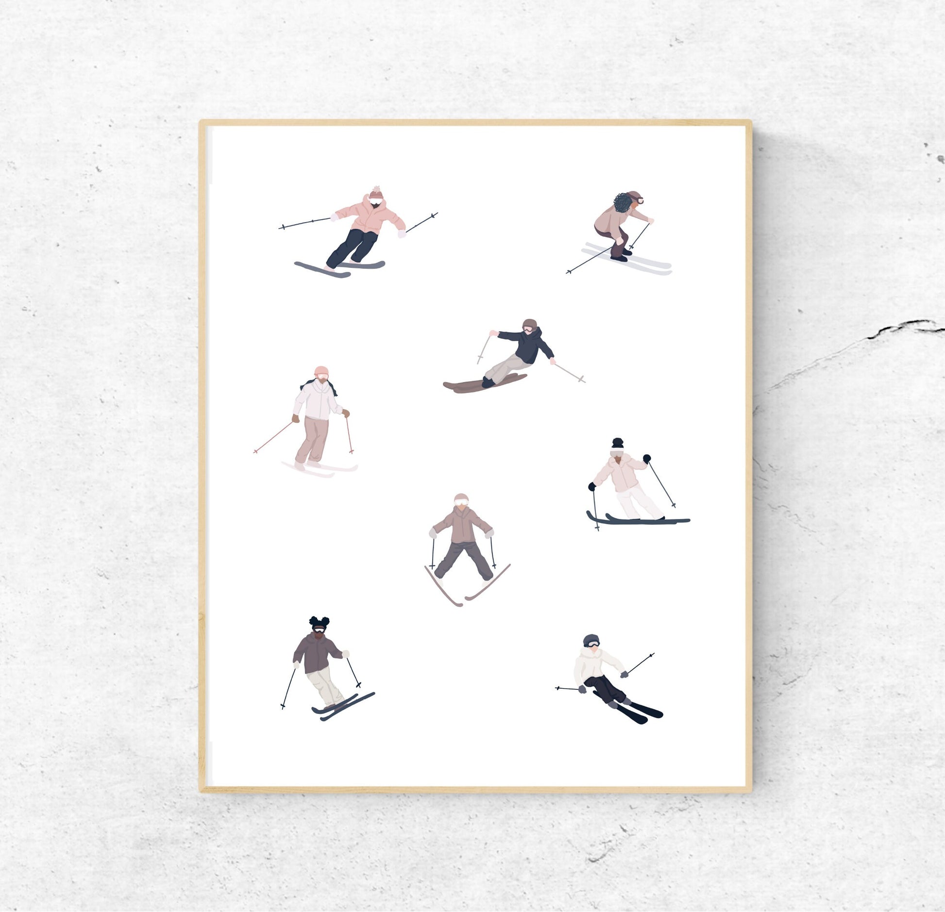 TINY SKIER Grayish/Purple  | Print 8x10 - Unframed