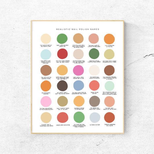 NAIL POLISH Color Dots | 8x10 Print Unframed || OPI, Essie || Color Psychology