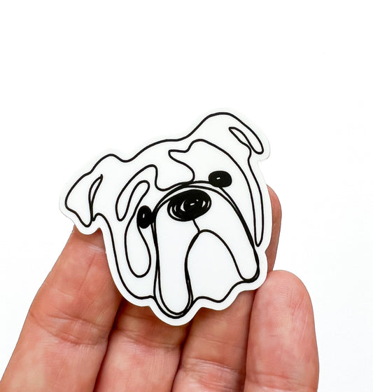 Bull Dog Sticker // Dog Sticker // Single Line Sticker // Single Line Art // Dog Lover